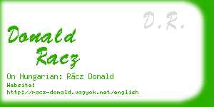 donald racz business card